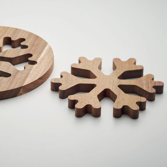 Lot de 2 dessous de plat en bois d’acacia