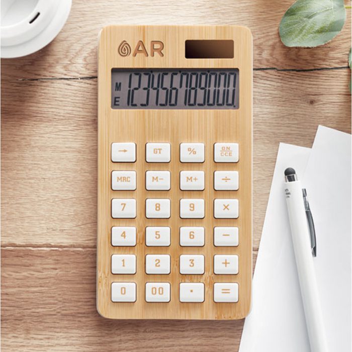 Calculatrice à 12 chiffres en Bambou