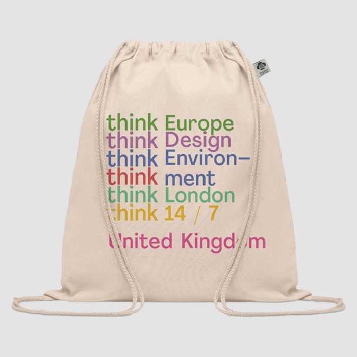 Sac à cordon en coton biologique 140 g/m²