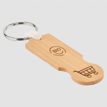 Porte-clés jeton en bambou