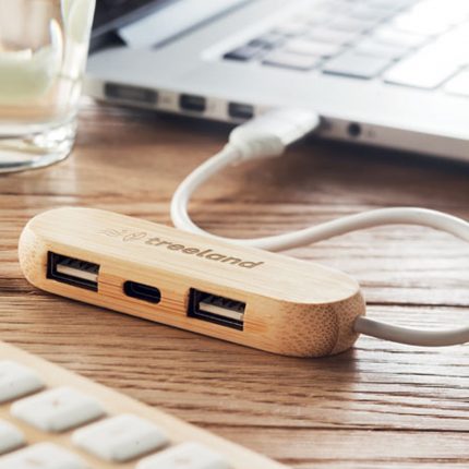 Duplicateur USB 2.0 en Bambou
