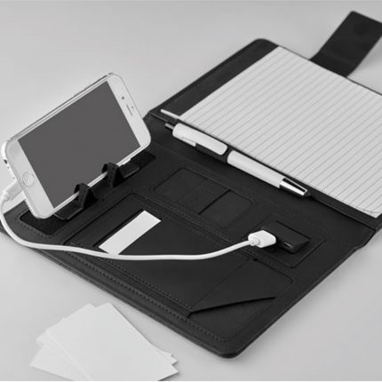 Conférencier A5 en PU avec Powerbank
