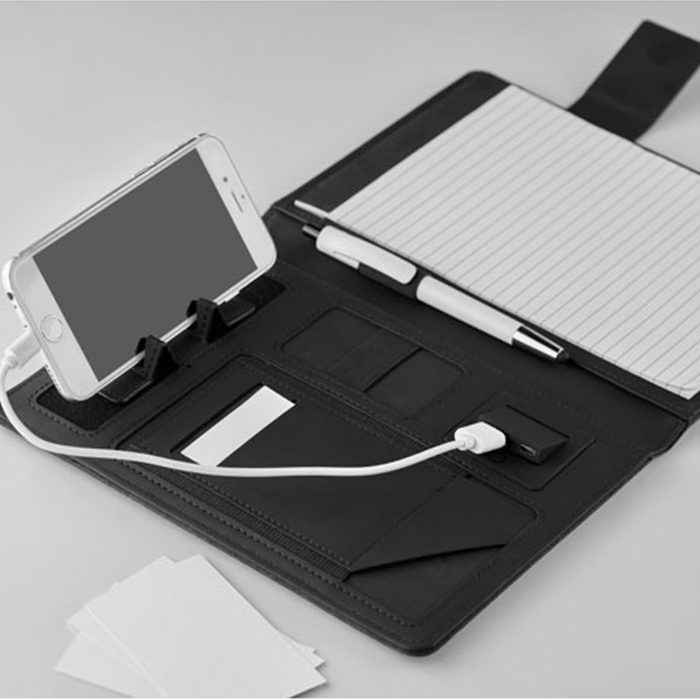 Conférencier A5 en PU avec Powerbank