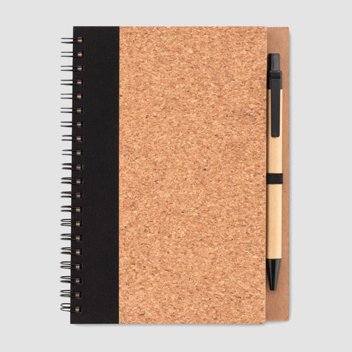 Carnet à Spirale en Liège avec Stylo – Un Duo Naturel et Inspirant