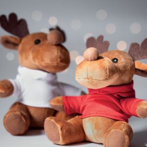Renne en peluche au toucher doux avec pull à capuche amovible