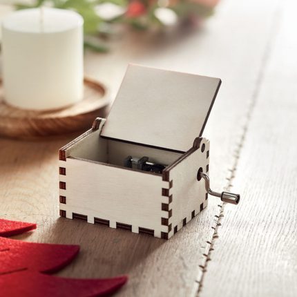 Boîte à musique de Noël en bois