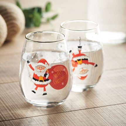 Lot de 2 Verres de Noël avec Bord Doré