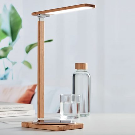 Lampe de bureau pliable en bambou