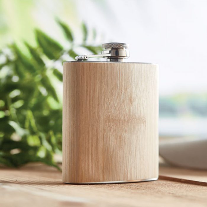 Flasque 175 ml avec finition bambou
