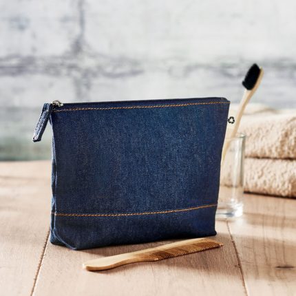 Trousse à cosmétiques en denim recyclé