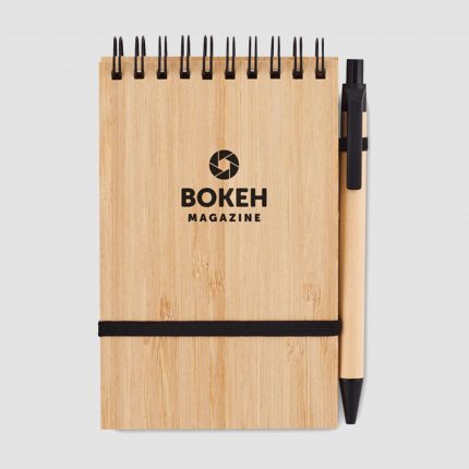 Bloc-notes A6 avec Couverture en Bambou et Stylo Recyclé – Élégance Naturelle et Praticité Écologique