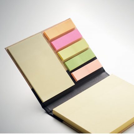 Bloc-notes adhésives 3-en-1 avec couverture en bambou