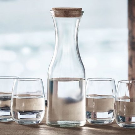 Carafe en verre recyclé avec couvercle en liège