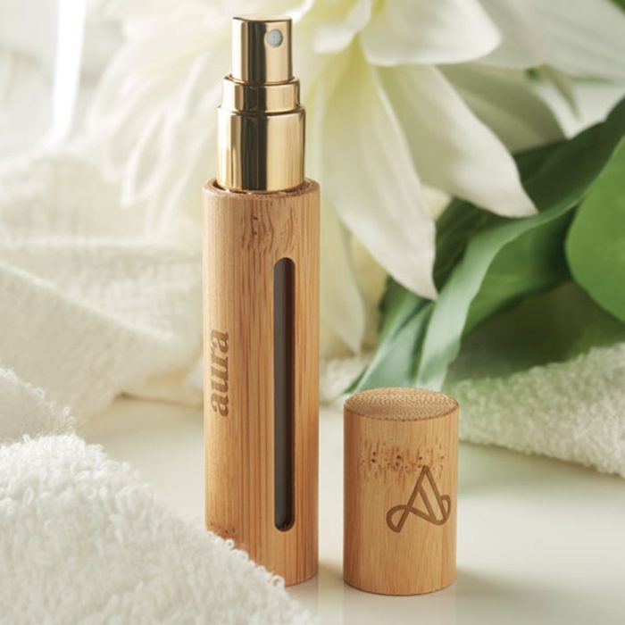 Mini flacon vaporisateur rechargeable en bambou