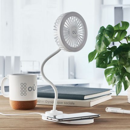 Ventilateur de bureau 3 vitesses avec lumière LED