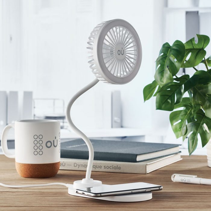 Ventilateur de bureau 3 vitesses avec lumière LED