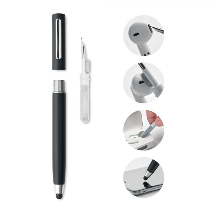 Stylo à bille twist avec stylet et kit de nettoyage intégré