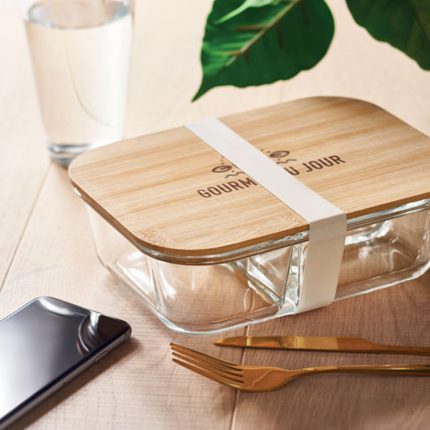 Lunchbox 800 ml en verre borosilicate avec 3 compartiments