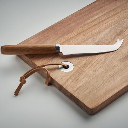 Plateau à fromage en bois d’acacia avec couteau