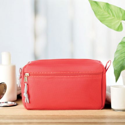 Trousse de toilette double zip en polyester 600D