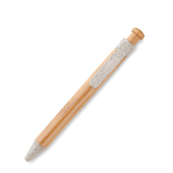 Stylo personnalisé en bambou & paille de blé – Naturel, moderne et responsable