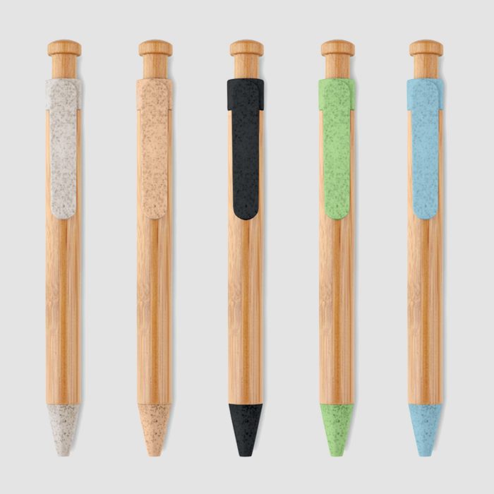 Stylo personnalisé en bambou & paille de blé