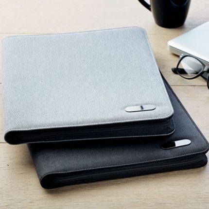 Conférencier A4 Zippé en Polyester Bicolore