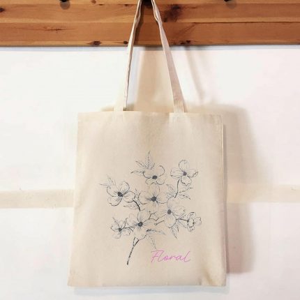 Sac shopping en coton à anses longues