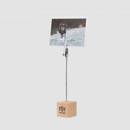 Clip Photo / Mémo avec Support en Bois de Pin