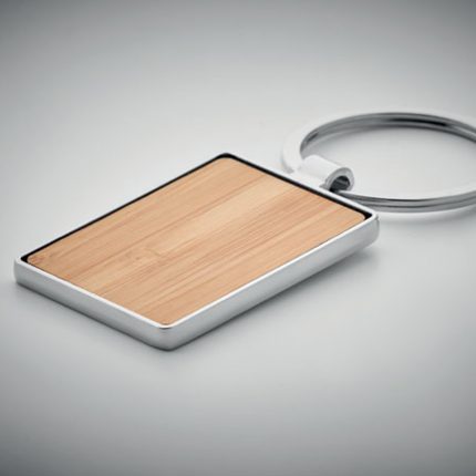 Porte-clés rectangle en bambou