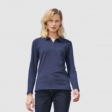 Polo Piqué Manches Longues Femme