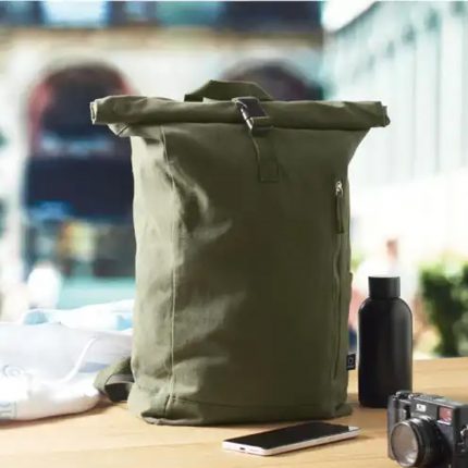 Sac à dos enroulable en coton et polyester recyclés