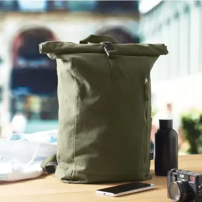Sac à dos enroulable en coton et polyester recyclés