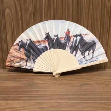 Éventail en bois personnalisé avec votre design en couleur