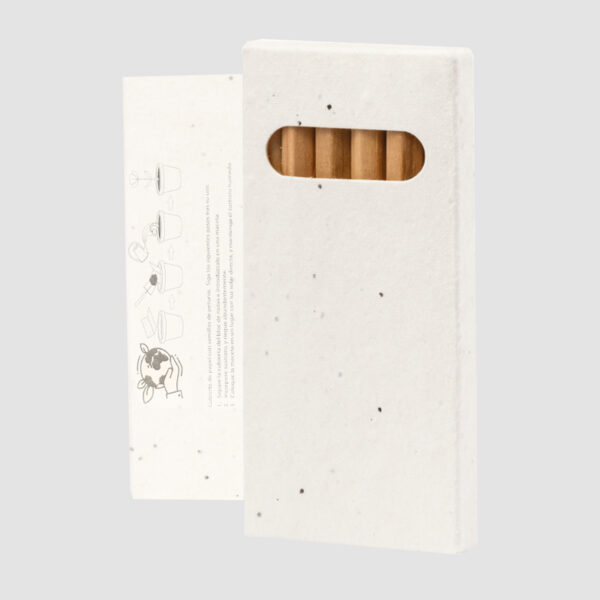 20370.jpg Set de 6 Crayons en Carton Naturel avec Graines de Pétunia – Image 1