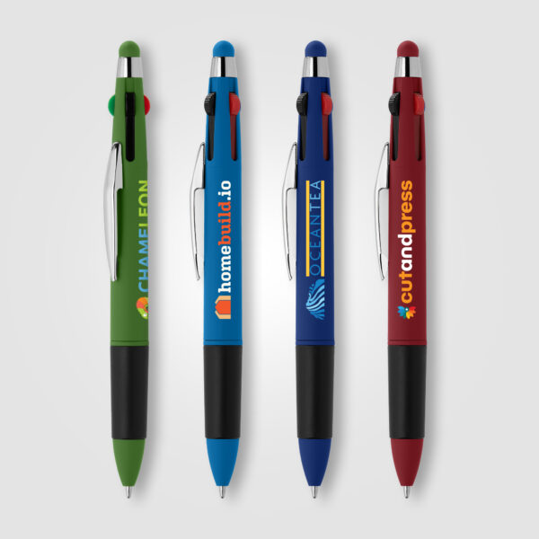 Stylo personnalisé Quattro Softy Multi-encre avec stylet – Image 1