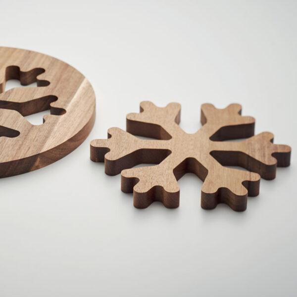 Lot de 2 dessous de plat en bois d’acacia – Image 1