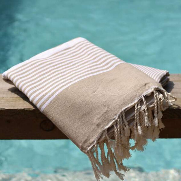 Fouta de plage coton/poly recyclé 250 g/m² – Image 1