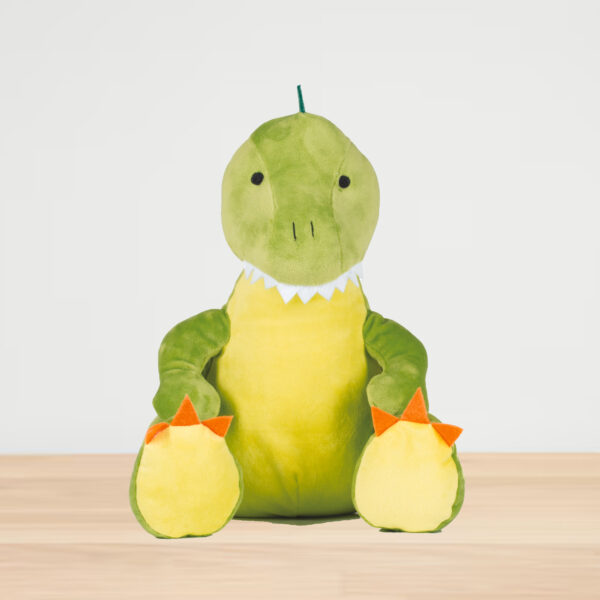MM053-0.jpg Peluche Zippée Dinosaure Verte – Image 1