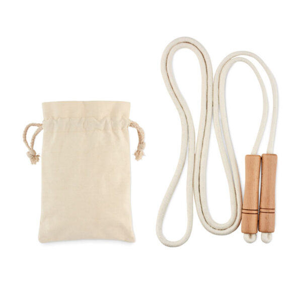 Corde à Sauter en Coton avec Poignées en Bois – Image 2