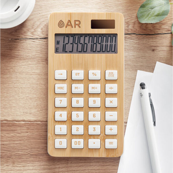 MO6216-1.jpg Calculatrice à 12 chiffres en Bambou – Image 1