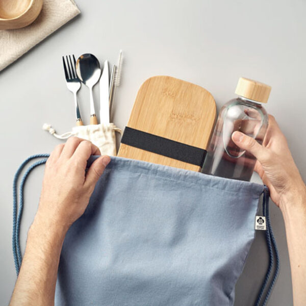 Sac à cordon en coton biologique 140 g/m² – Image 1