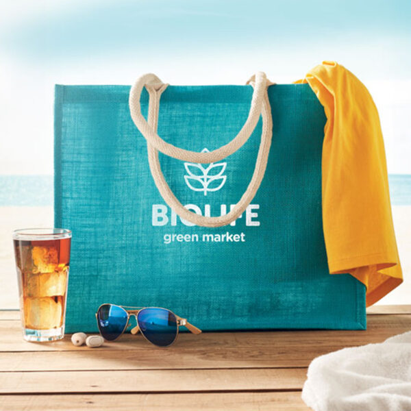 Sac shopping en jute pelliculé – Image 1