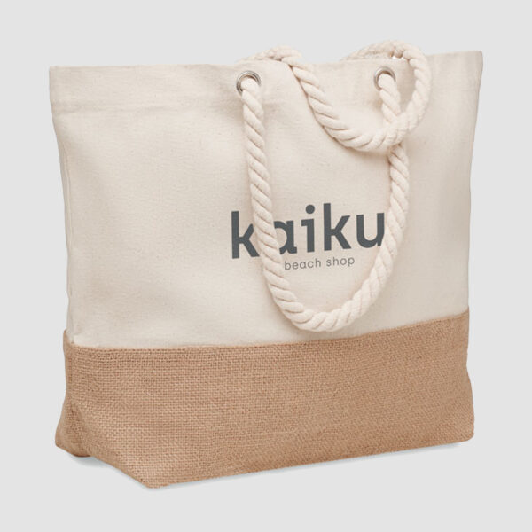 Sac de plage ou sac à provisions en toile – Image 1