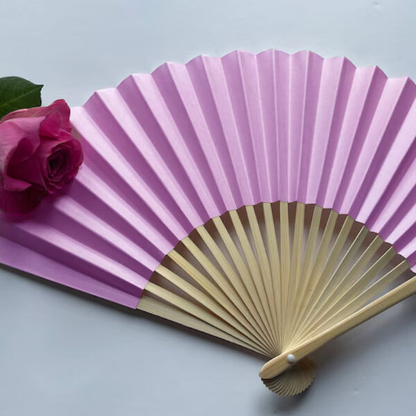 Éventail en Bambou avec Tissu en Papier – Image 1