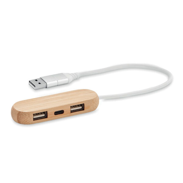 Duplicateur USB 2.0 en Bambou – Image 2