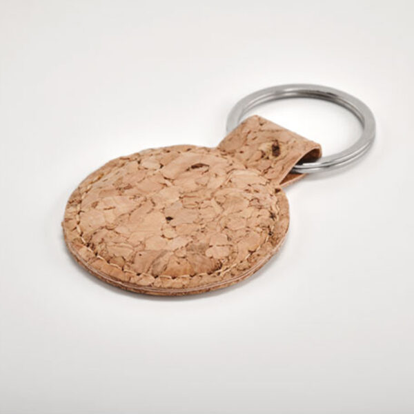 Porte-clés rond en liège – Image 1