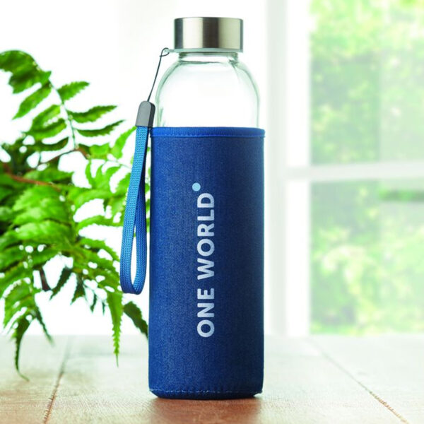 Bouteille en verre 500 ml avec pochette en néoprène – Image 1