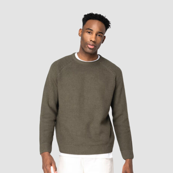 Pull écoresponsable à grosses mailles homme – Image 1