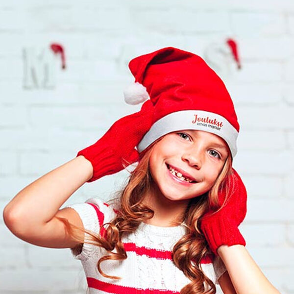 Chapeau de Noël traditionnel avec pompon blanc – Image 1
